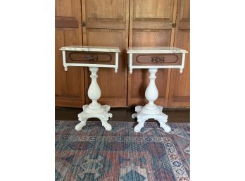 Pair Of Marble Top End Tables