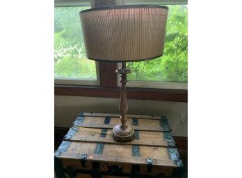 Bronze Color Table Lamp With Retro Shade