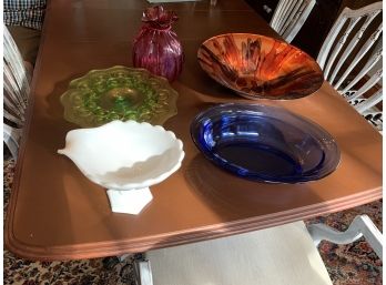 Colored Glass Lot Including Westmorland, Pilgrim, And Others