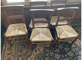 5 Rush Seat Country Chairs