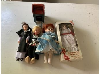 Small Group Of Vintage Dolls And A Bank