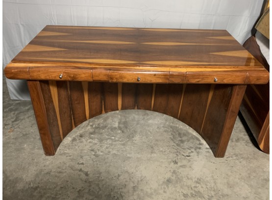 Retro Style 3 Drawer Desk With A Horse Shoe Base