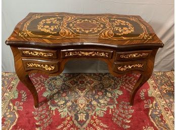 Ornate Decorated Flat Top Desk With Inlay Work