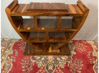 Retro Style Console Shelf With Burled Wood