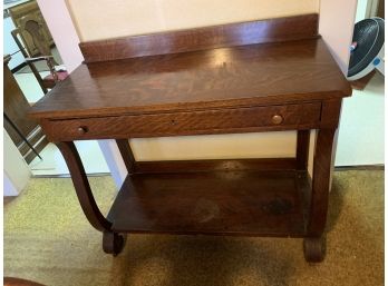 Small Oak Server With Drawer Empire Style