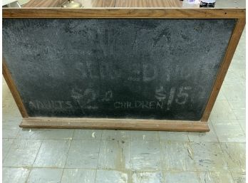 Vintage Oak Edged Chalk Board