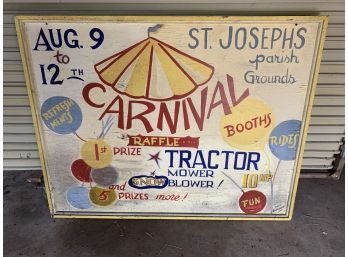 Large Wood Hand Painted Carnival Sign
