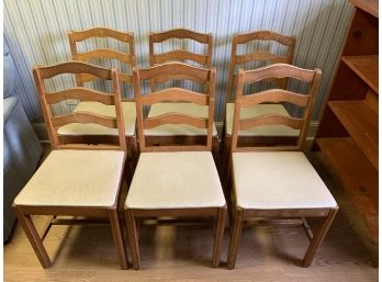 Set Of 8 Maple Ladder Back Chairs