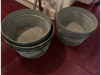 8 Galvanized Wash Tubs 22” And 24”