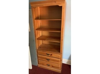 Tall Pine Bookcase With 3 Drawer Base