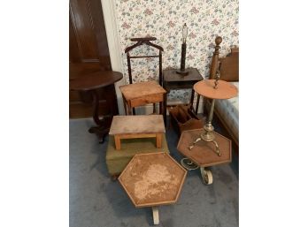 10 Assorted Small Stands And Pieces Of Furniture