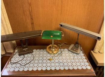 3 Vintage Desk Lamps