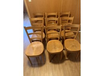 Set Of 9 Thonet Bent Wood Chairs Retro Style