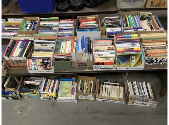 Large Grouping Of Books Including Novels, Spanish, Brazil, Israel, And Others Group A