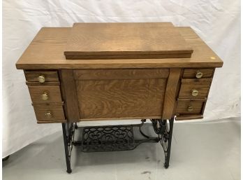 Antique Oak Domestic Sewing Machine