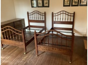 Pair Of Moosehead Maple Twin Beds
