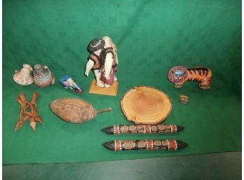 Mixed Wood And Pottery Lot