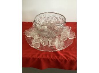 Punch Bowl Set With 21 Cups