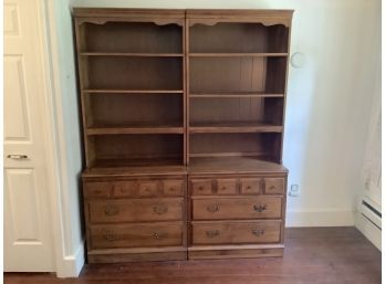 Pair Of Heywood Wakefield Dressers With Book Case Tops