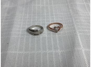 2- 10kt Diamond Ladies Rings 4.3 Grams