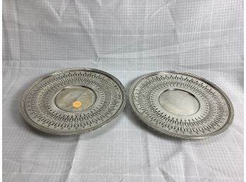 Pair Of Wm. Durging Reticulated Trays  17.9ozt