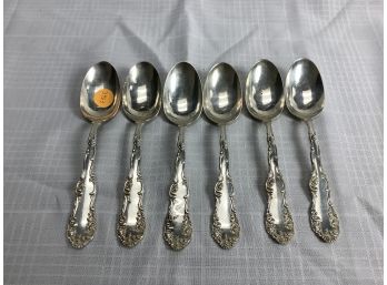 Set Of 6 Sterling Silver Table Spoons  11.4ozt