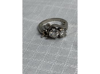14kt 1.65ct Diamond Ring With A 1ct Center And A .65ct Side Stone Marked JABEL