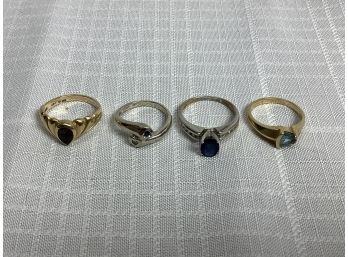 4- 14kt Gemstone Rings With Some Great Styles 13.9 Grams