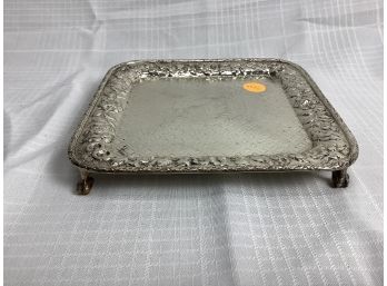Dominick And Haff Sterling Floral Card Tray  8.5ozt