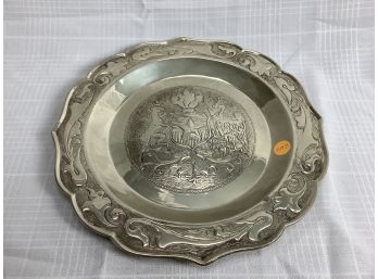 900 Silver Wall Plate Made In Chile With A Crest On The Front 17.7ozt