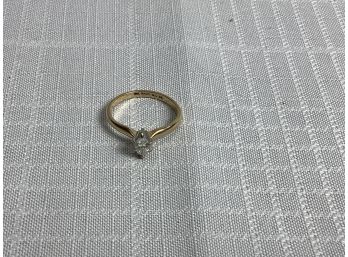 14kt .25 Ct Marquise Cut Diamond Ring 2.4 Grams