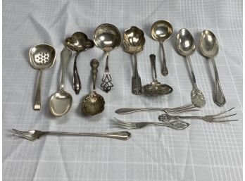 14 Pieces Of Sterling Silver Including Spoons And Forks 11.8 Ozt