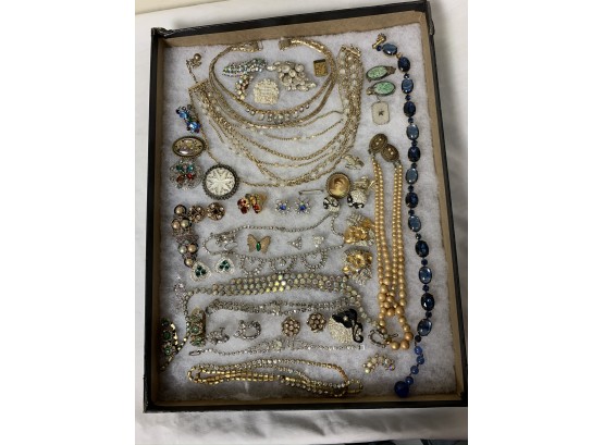 Vintage Estate Costume Jewelry Including Rhinestones