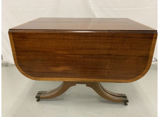 Mahogany Banded Duncan Phyfe Style Drop Leaf Table