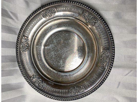 Reed And Barton 10 1/2” Sterling Silver Reticulated Plate 9.3 Ozt
