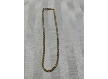 18Kt Two Tone Gold Rope And Box Chain Twist 15 1/2”