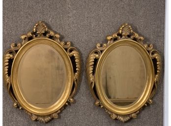 Pair Of Decorative Gold Mirror