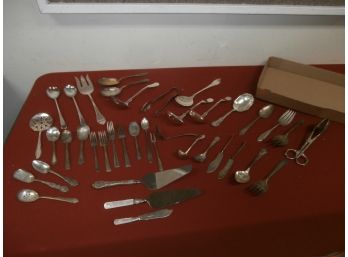 Large Lot Of Silverplate Flatware And Serving Pieces