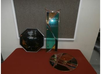 Stained Glass Pieces, Various Sizes And Shapes-3