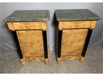 Pair Of Marble Top Empire Style Side Tables
