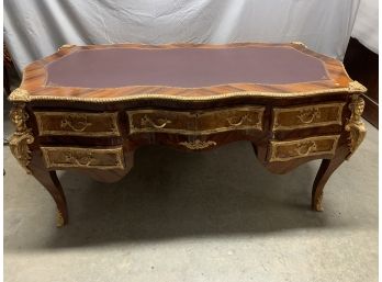 Bombay Style Flat Top Desk With Large Figural Corners And Great Ormolu