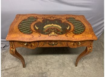 Inlaid Flat Top Muti Color Bombay Style Desk