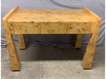 Art Deco Styled 3 Drawer Desk With Nice Burled Detail