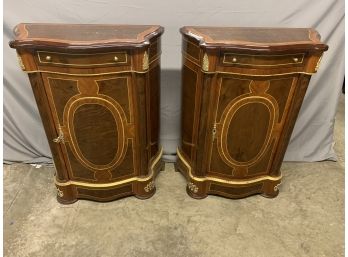 Pair Of Inlaid Music Style Cabinet With Ormolu