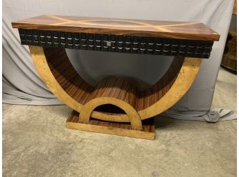 Inlaid Hall Table With A Great Art Deco Style And A Drawer