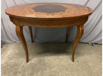 Inlay Decorated Oval Center Table