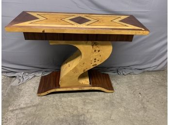 Burled And Inlaid Hall Table With A S Shaped Base