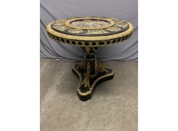 Highly Decorated Center Table With Porcelain Insets And Great Ormolu Rams Heads And Full Figures