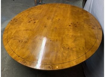 70” Round Burled Dinning Room Table With Pedestal Base