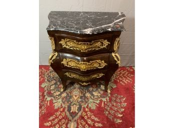 3 Drawer Bombay Style Chest With Gold Detail And Marble Top